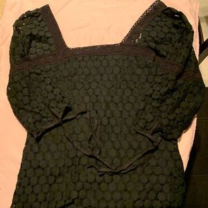 Brand new black lace top by Solitaire! Size L with beautiful belle sleeves.